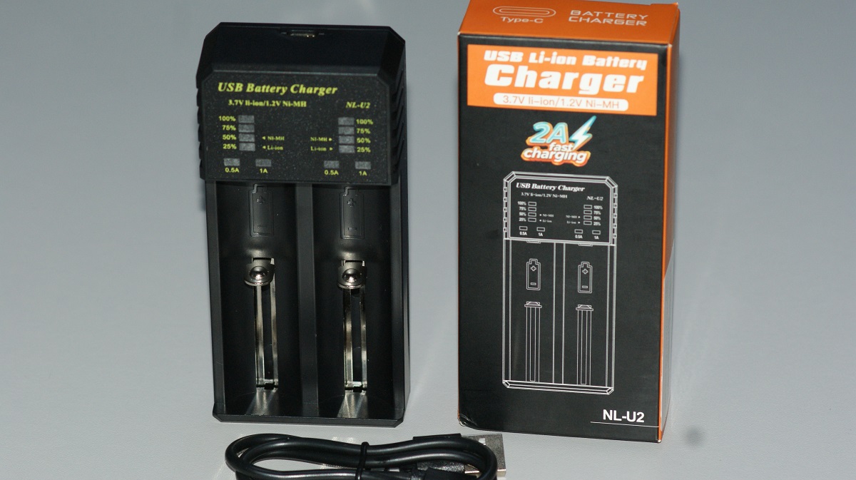 NL-U2 UBS CHARGER                    Cargador de batería 18650, recargables universales de carga rápida para 3.7 V Li-ion IMR INR ICR 21750 21700 10340 17335 17670 18500 18700 20700 26650,1.2V Ni-MH/CD AAA/AAA/AAA ,C.